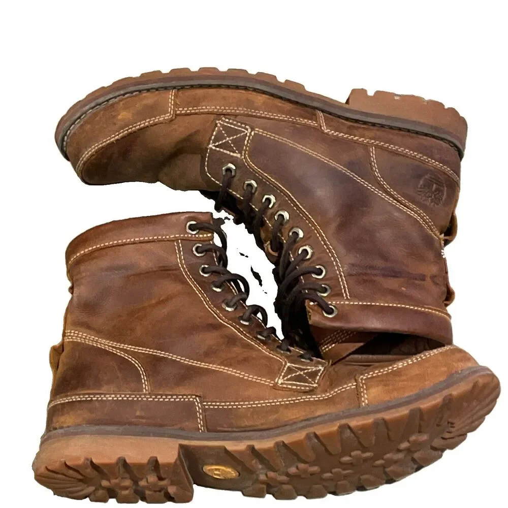Timberland Earthkeepers Original 15551 Brown Leather Moc Toe Boots Men's 11.5